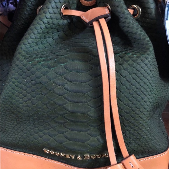 Dooney & Bourke Python Embossed Drawstring Satchel - Picture 2 of 8